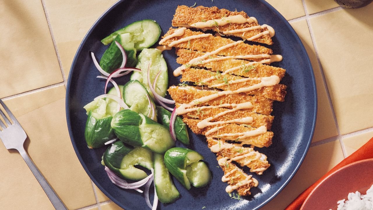Coconut Chicken Katsu With Smashed Cucumbers Recipe