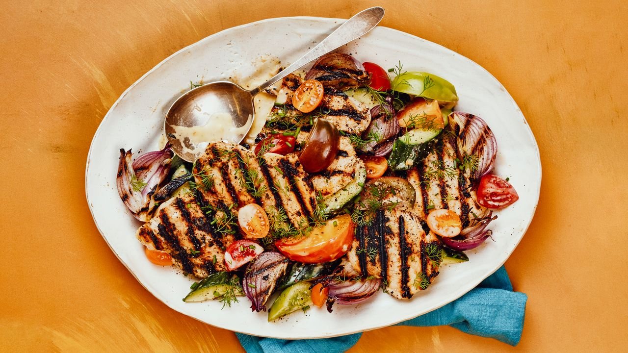 Grilled Buttermilk Chicken With Summer Salad Recipe