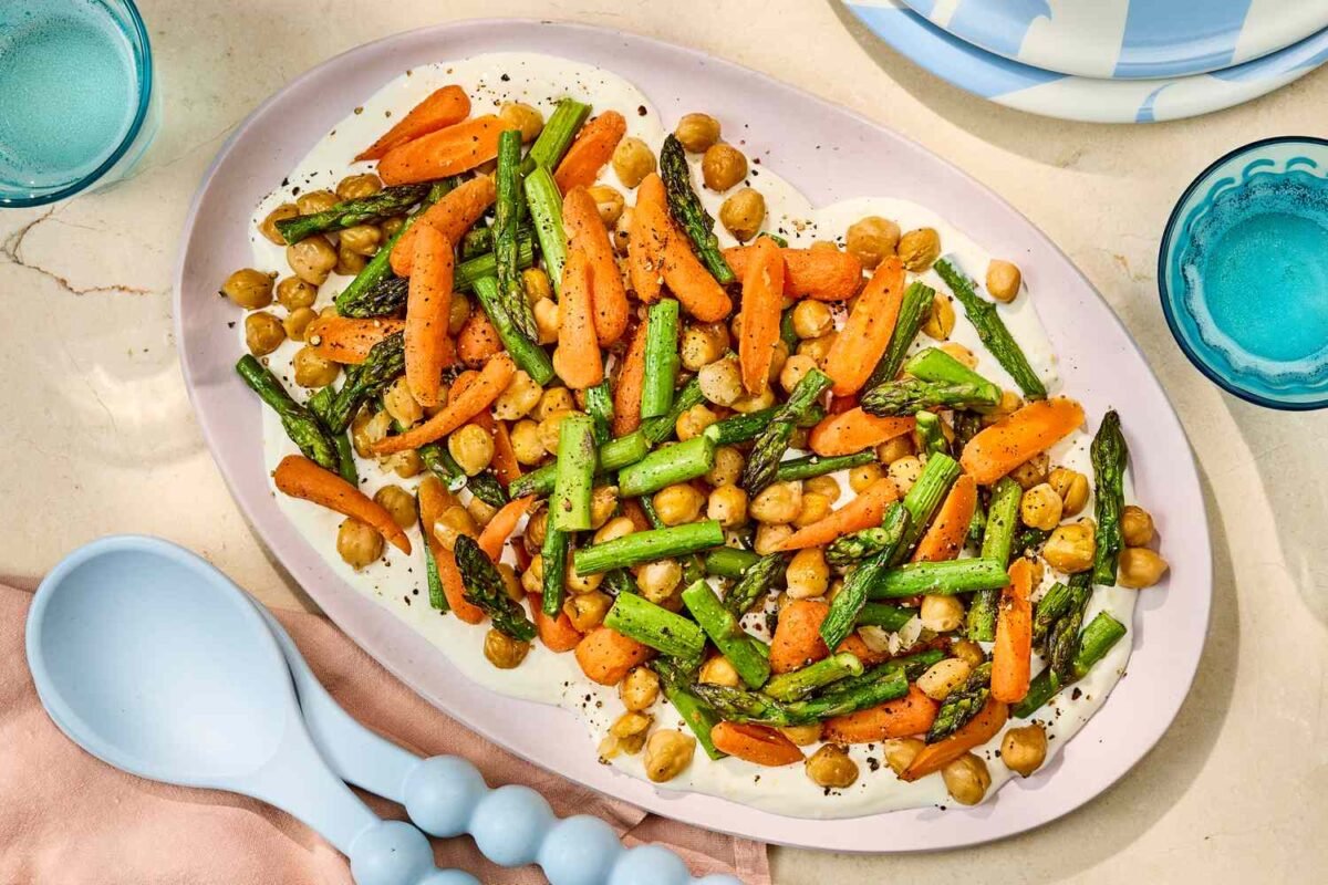 Sheet-Pan Chickpeas & Spring Veggies