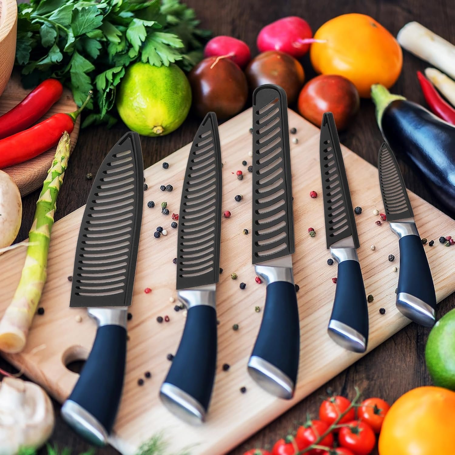 uxcell 3Pcs Knife Cover Sleeves Blade Edge Guards for 6" Boning Knife Protector Universal Blade Sheath for Kitchen, Black - Image 7