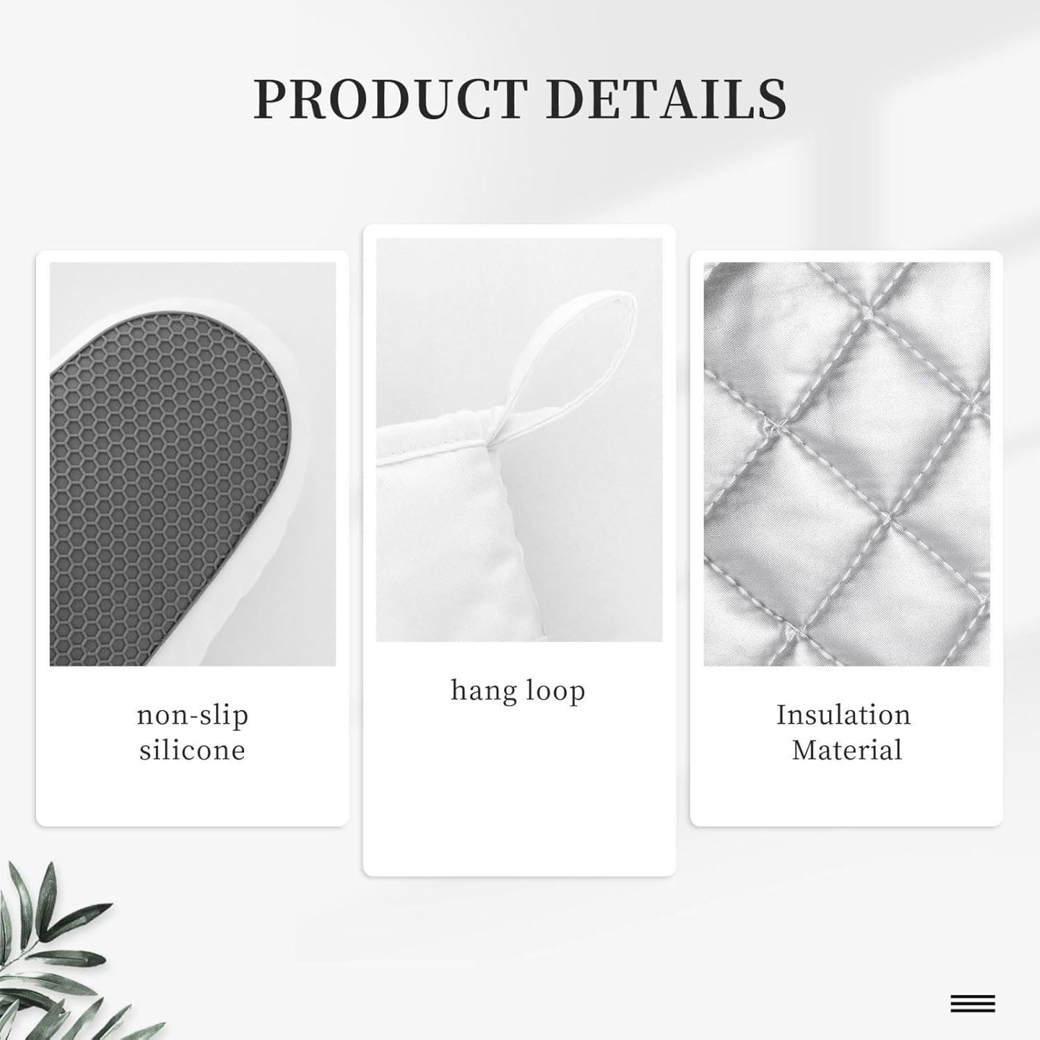 Oven Mitts and Pot Holders with Apron Set of 5 Silicone Kitchen Mitts Apron Pot Holder Set Oven Gloves Hot Holders - Image 4