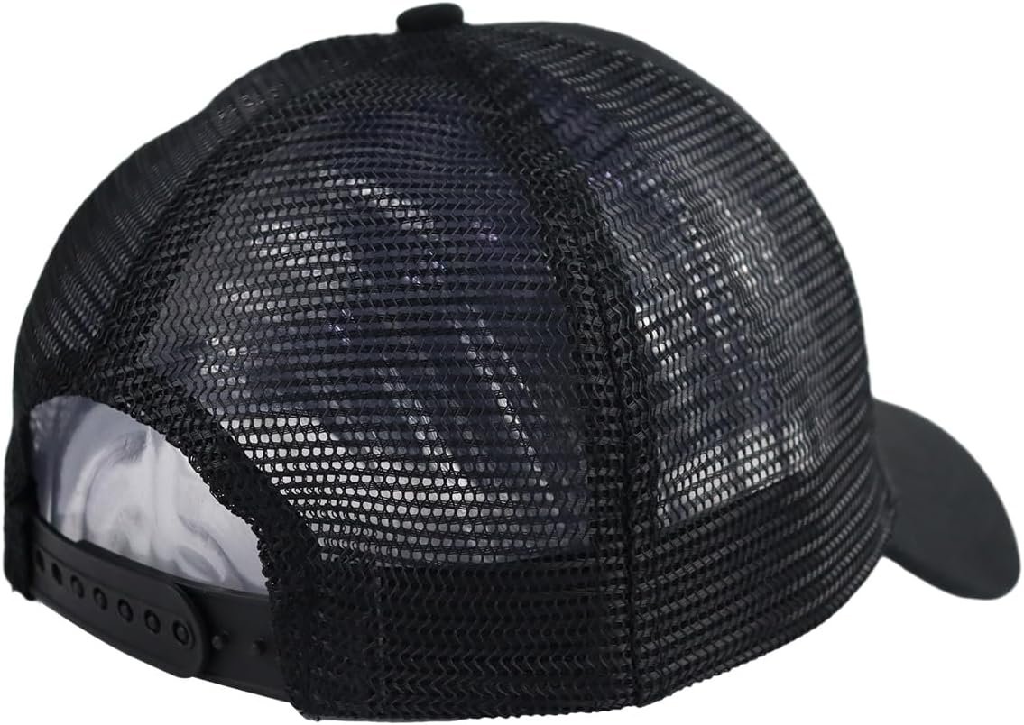 World Best Dad Ever Trucker Hat with Leather Patch, Adjustable Embroidered Washed Cotton Father Day Daddy Baseball Cap - Image 6