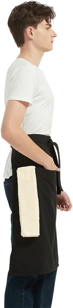 PINDUNCHEF Unisex Two Pocket Bbq Bistro Waiter CookingApron Waterproof Stain Resistant Waist apron - Image 2