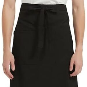 PINDUNCHEF Unisex Two Pocket Bbq Bistro Waiter CookingApron Waterproof Stain Resistant Waist apron
