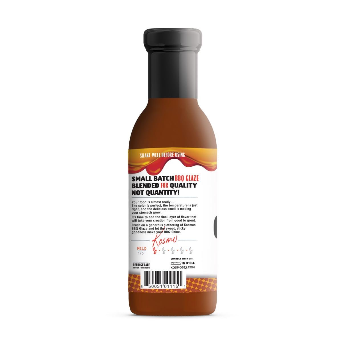 Kosmos Q Maple Bourbon BBQ Glaze, Sweet & Sticky BBQ Sauce for Ribs, Chicken, Pork, or Brisket, Competition-Ready Barbecue Glaze with Real Maple Syrup & Kentucky Bourbon, American Made, 15.5 Oz Bottle - Image 3
