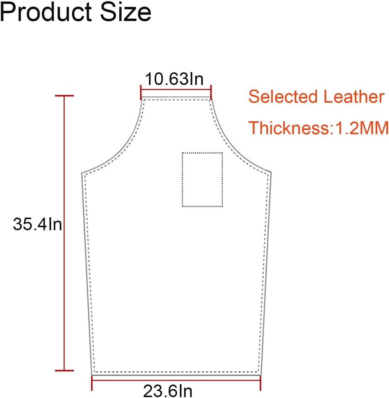 Leather Welding Work Apron for Men, Heat & Flame Resistant Bib Apron Tools Apron, Heavy Duty Blacksmith Work Apron, Suitable for BBQ/Welding/Cutting/Metal Processing - Image 2