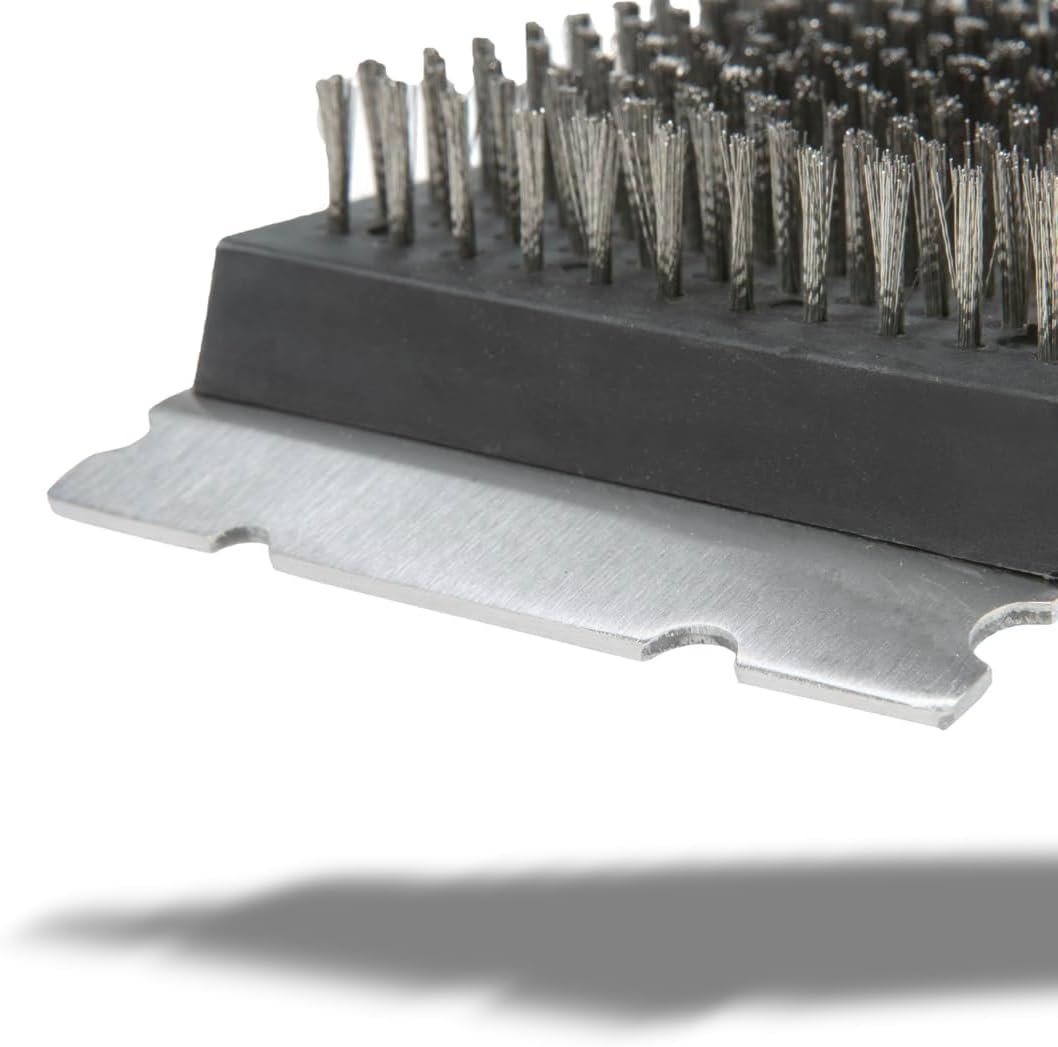 BBQ-Aid Grill Brush and Scraper for Barbecue – Grill Brush for Outdoor Grill with Extended, Large Wooden Handle and Replaceable Stainless Steel Bristles Head –No Scratch- BBQ Grill Brush for Any Grill - Image 5