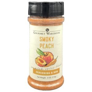 Gourmet Warehouse Smoky Peach BBQ Rub Seasoning Spice | Handcrafted In Small Batches | Gluten-Free No MSG | 4 Ounces (Pack of 1)