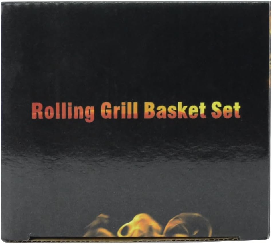 Rolling Grill Baskets (Hexagon), Removable Wooden Handle, 304 Stainless Steel, Nesting Grilling Net, BBQ Accessories Tools for Vegetables Shrimp, Outdoor Cooking Camping, Birthday Gifts for Men Dad Husband - Image 8