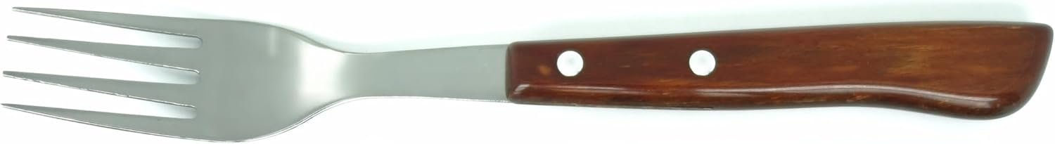 Ecowood Steak Fork Set – Stainless Steel – Composite Wood Handle - Country-Style Cutlery for BBQ Celebrations - Set of 6 Forks - Made in Spain - Image 3