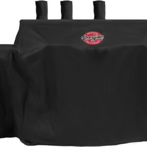 Char-Griller® 3-Burner Dual Fuel Expandable Propane Gas and Charcoal Outdoor Polyester Grill and Smoker Cover in Black, 29in x 65in x 49in, Model 8080