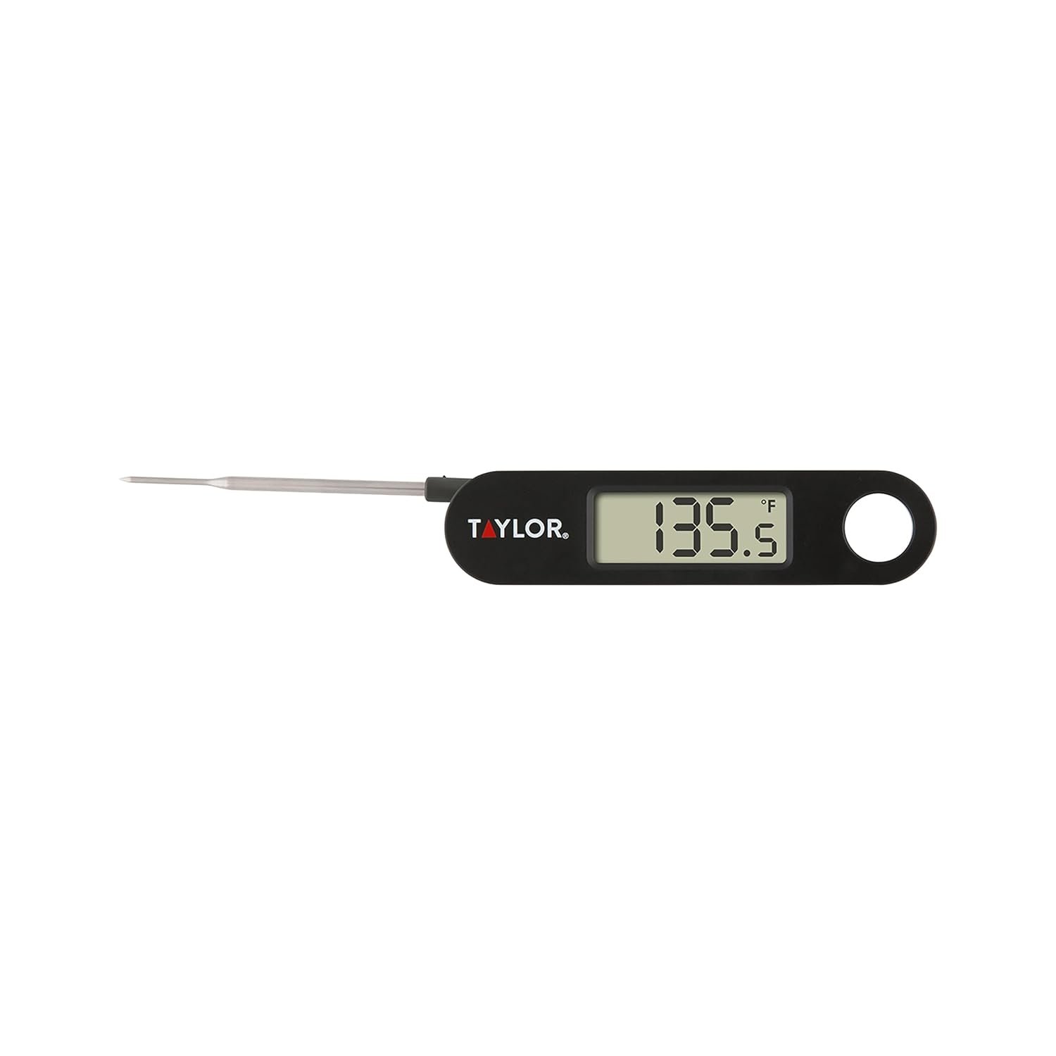 Taylor 1476 Instant Read Digital Meat Food Grill BBQ Cooking Kitchen Thermometer, Tailgating and Grilling Compact Folding Probe, Black