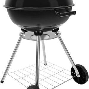Charcoal Grill – 18inch Outdoor Charcoal BBQ Grill with handle and wheels – Balck Kettle Grill for outdoor, backyard, picnics, party parties