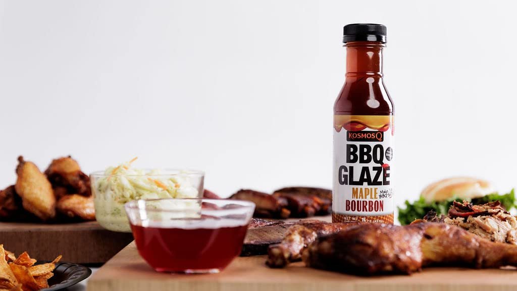 Kosmos Q Maple Bourbon BBQ Glaze, Sweet & Sticky BBQ Sauce for Ribs, Chicken, Pork, or Brisket, Competition-Ready Barbecue Glaze with Real Maple Syrup & Kentucky Bourbon, American Made, 15.5 Oz Bottle - Image 4
