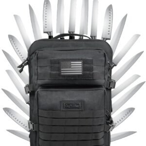 Chef Sac Chef Knife Bag Tactical Backpack | Knife Carrying Case with 30+ Pockets for Knives and Culinary Tools | Knife Organizer Bag for Chefs | Knives & Tools Not Included (Tactical Backpack (XL))