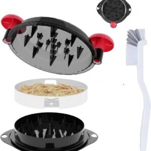 Chicken Shredder Tool Twist Pro – Large Meat Shredder for Chicken Breast, Pulled Pork, Beef with Upgraded Stainless Steel Spikes Wall Mounted Design BPA-Free Kitchen Essentials Gadgets (Red/Black)