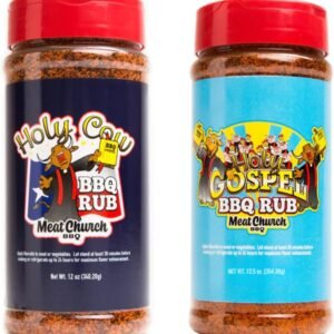 Meat Church BBQ Rub Combo: Holy Cow (12 oz) and Holy Gospel (12.5 oz), One Bottle of Each