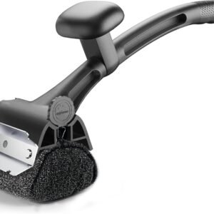 Grill Brush for Outdoor BBQ – Replaceable Bristle Free Heading + Reinforced Scraper – Safe BBQ Accessories for Porcelain/Gas/Charcoal/Smoker/Cast Iron Grill – Cleaning Brush(Black)