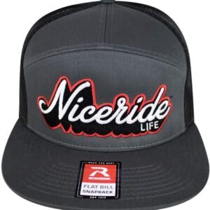 Snapback Half Pipe Grey 7 Panel Trucker Hat, Adjustable for Comfort and Fit, Lightweight and Breathable, Low Profile Design – Embroidered Logo