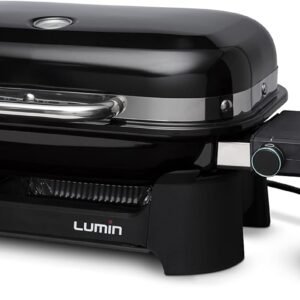 Weber Lumin Compact Outdoor Electric Barbecue Grill, Black – Great Small Spaces such as Patios, Balconies, and Decks, Portable and Convenient