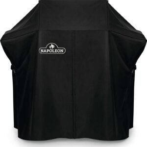 Napoleon Premium BBQ Grill Cover For Small BBQ Grills, Fits Napoleon Rogue 365 Series, Black Cover, Water Resistant, UV Protected, Air Vents