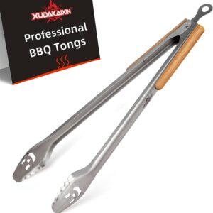 25-Inch Very Long Stainless Steel BBQ Tongs with Extended Luxurious Acacia Handle – Durable and Easy-to-Clean Grilling Tool for Cooking, Kitchen Use, and Outdoor Barbecues