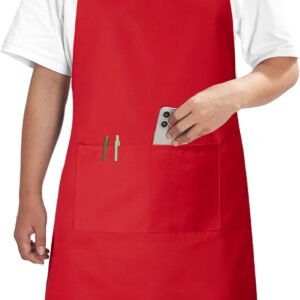 Syntus Chef Apron for Men Women Kitchen Cooking Apron with Pockets, Adjustable Bib Aprons Stain Resistant, 1 Pack