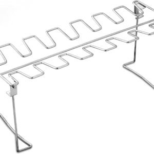 Chicken Leg And Wing Rack For Grill Smoker Oven – Easy To Use 14 Slots Chicken Leg Rack – High Grade Stainless Steel Chicken Wing Rack Chicken Drumstick Holder For Perfect Cook