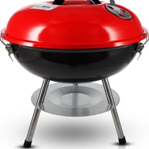 Gas One – 14-inch Portable Barbecue Grill with 3-Point Locking Lid for Heat Preservation – Dual Venting System – Small Charcoal Grill for Backyard, Camping, Boat