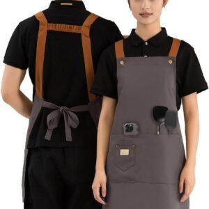 Waterproof Chef Apron with Detachable Sleeves & Pockets – Adjustable Heavy Duty Canvas for Men, Women, BBQ, Kitchen
