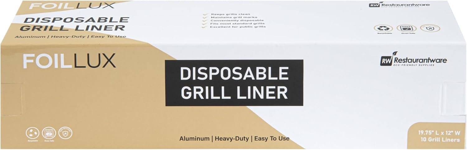 Restaurantware Foil Lux 19.7 x 12 Inch Barbecue Grill Liners 200 Disposable Grill Sheets - Easy-To-Use Oven-Ready Aluminum Grill Liners Heat-Tolerant Fits Most Standard Grills - Image 14