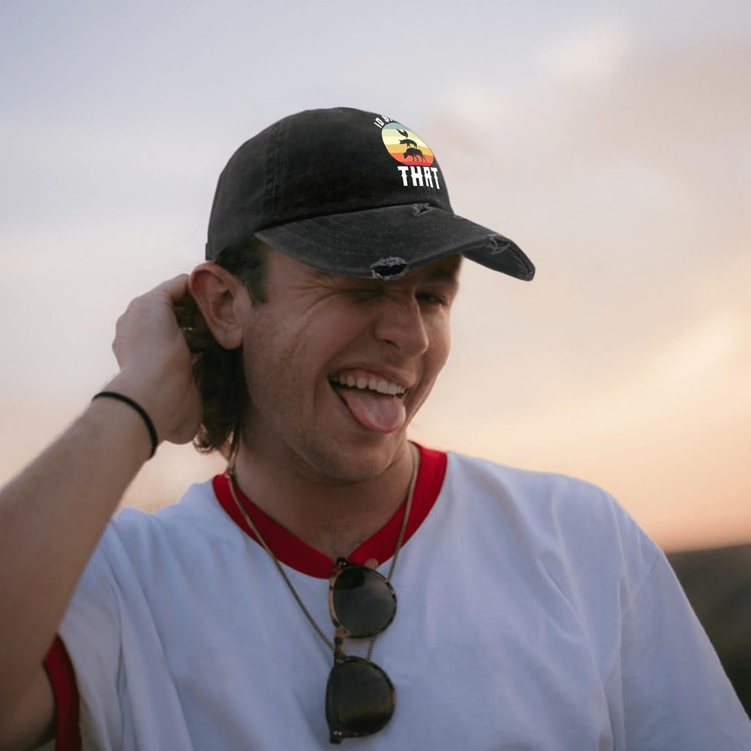 Generic I'd Smoke That BBQ Hat for Mens Washed Distressed Baseball Caps Soft Washed Dad Hat Cotton, Allblack - Image 4