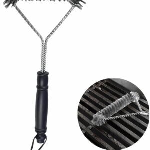 BBQ Bristles Grill Brush 12 Inch Heavy Duty Stainless Steel, Y Shape BBQ Brush with Long Handle & Extra Wide Head – Grill Cleaning Tool
