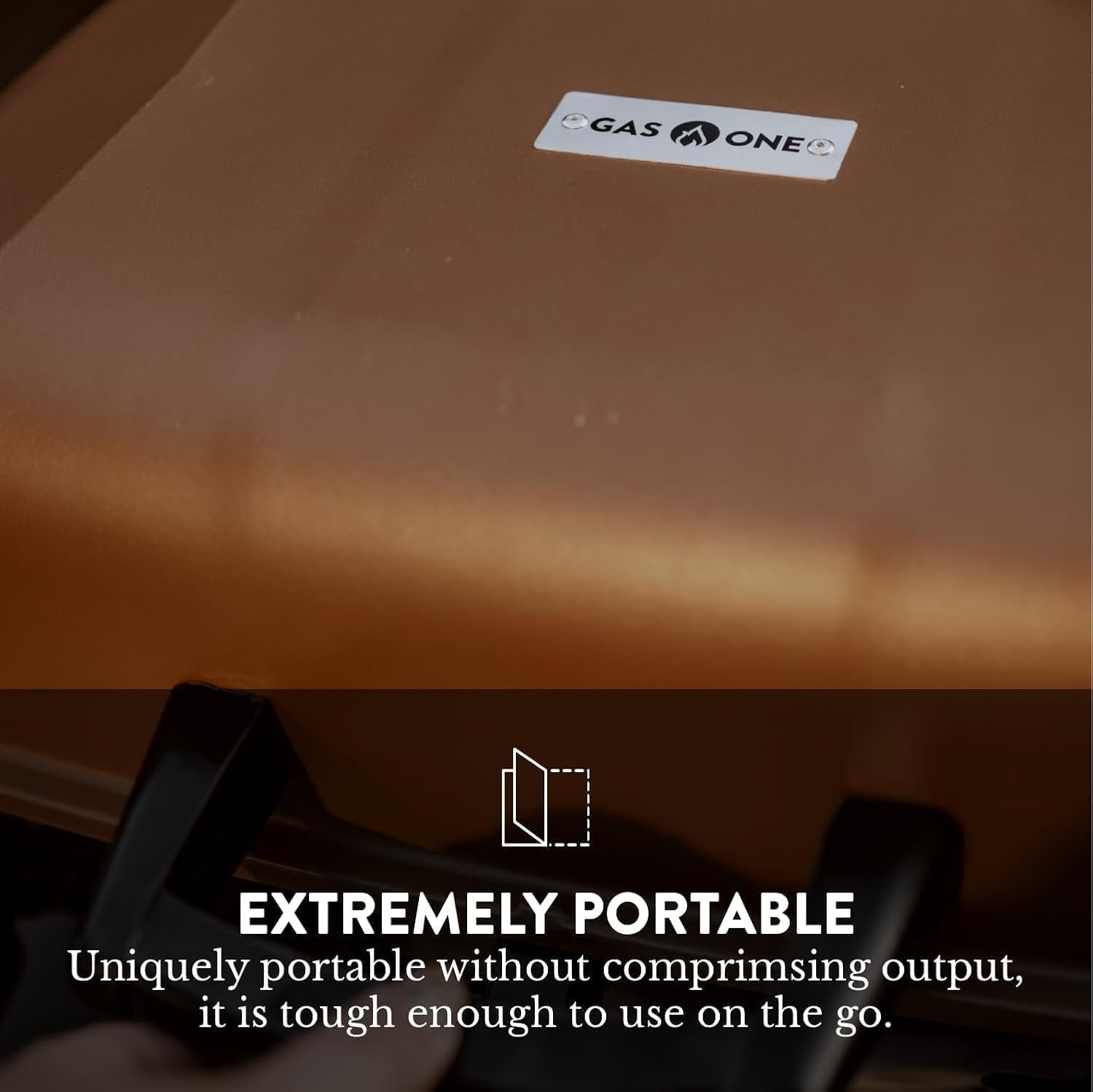 GasOne Tabletop Propane Grill – Portable Grill Propane with Heat Resistant Handles, Large Cooking Surface – User Friendly Temperature Control Knob Portable Gas Grill for RV, Camping, Home – Tan Brown - Image 5