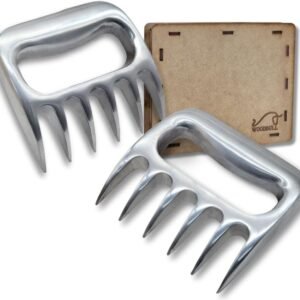 Premium Aluminum Polished Bear Claw Set Meat Shredder, Meat Shredder Claws for Pulled Pork, Chicken BBQ, Turkey, Kitchen Smoker Tool for BBQ Grilling, With Stylish Gift Box