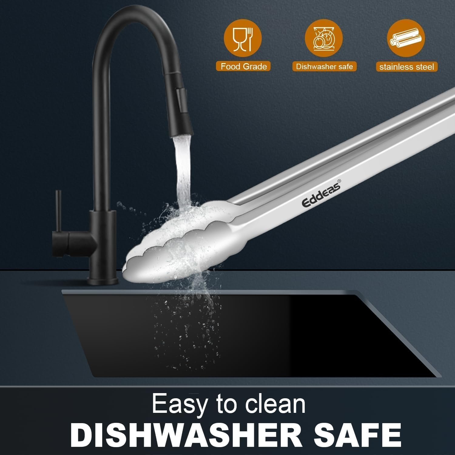 Grill Tongs, Heat Resistant 600 Degrees 17 & 12 Inch Extra Long BBQ Tongs, All Metal Kitchen tongs, Stainless Steel Locking tong for Cooking, Grilling, Barbecue/BBQ, Buffet, Set of 2 - Image 7