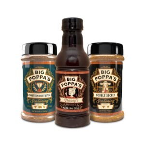 Big Poppa’s Steak Bundle – Irresistible BBQ Set Featuring Steak Seasoning, BBQ Rub & Sauce – Ultimate Spice Trio for Grilling Enthusiasts – Perfect for Steaks, Ribs, and Brisket