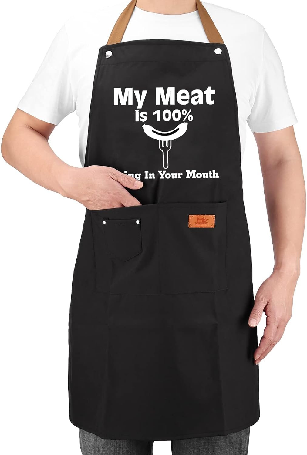 Gifts for Boyfriend, Husband Gifts from Wife, Fathers Day, Birthday Gifts for Men, Naughty Gifts for Him, Anniversary Mens Funny Gifts Gag Gifts - Kitchen Chef Apron w Pockets - Image 4