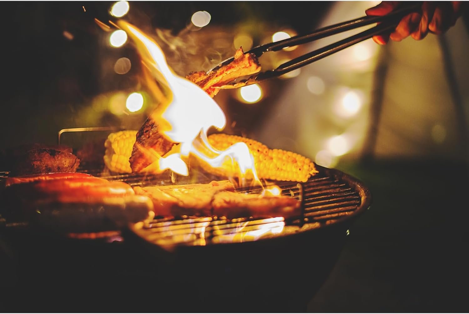 Esie Houzie 16" & 12" Heavy Duty Stainless Steel Grill Tongs with Locking Mechanism & Heat-Resistant Wooden Handle - 2-Pack BBQ Tongs for Grilling, Barbecue, Kitchen Cooking Accessories - Image 4