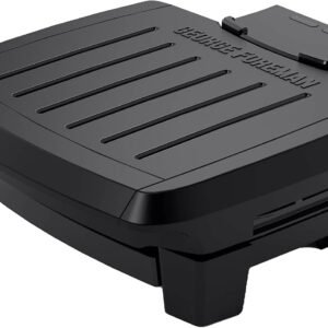 George Foreman® Fully Submersible™ Grill, NEW Dishwasher Safe, Wash the Entire Grill, Easy-to-Clean Nonstick, Black/Grey