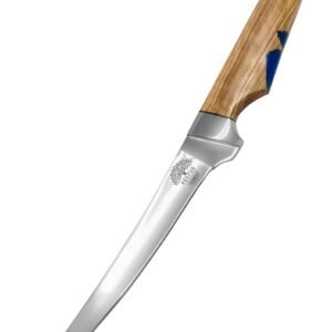 Filet Knife – 6-inch Japanese Boning Knife | Hard D2 Steel Alloy Fish Fillet Knife | Professional Chef Poultry Knife | Sharp Blade with Ergonomic Wood and Epoxy Resin Handle
