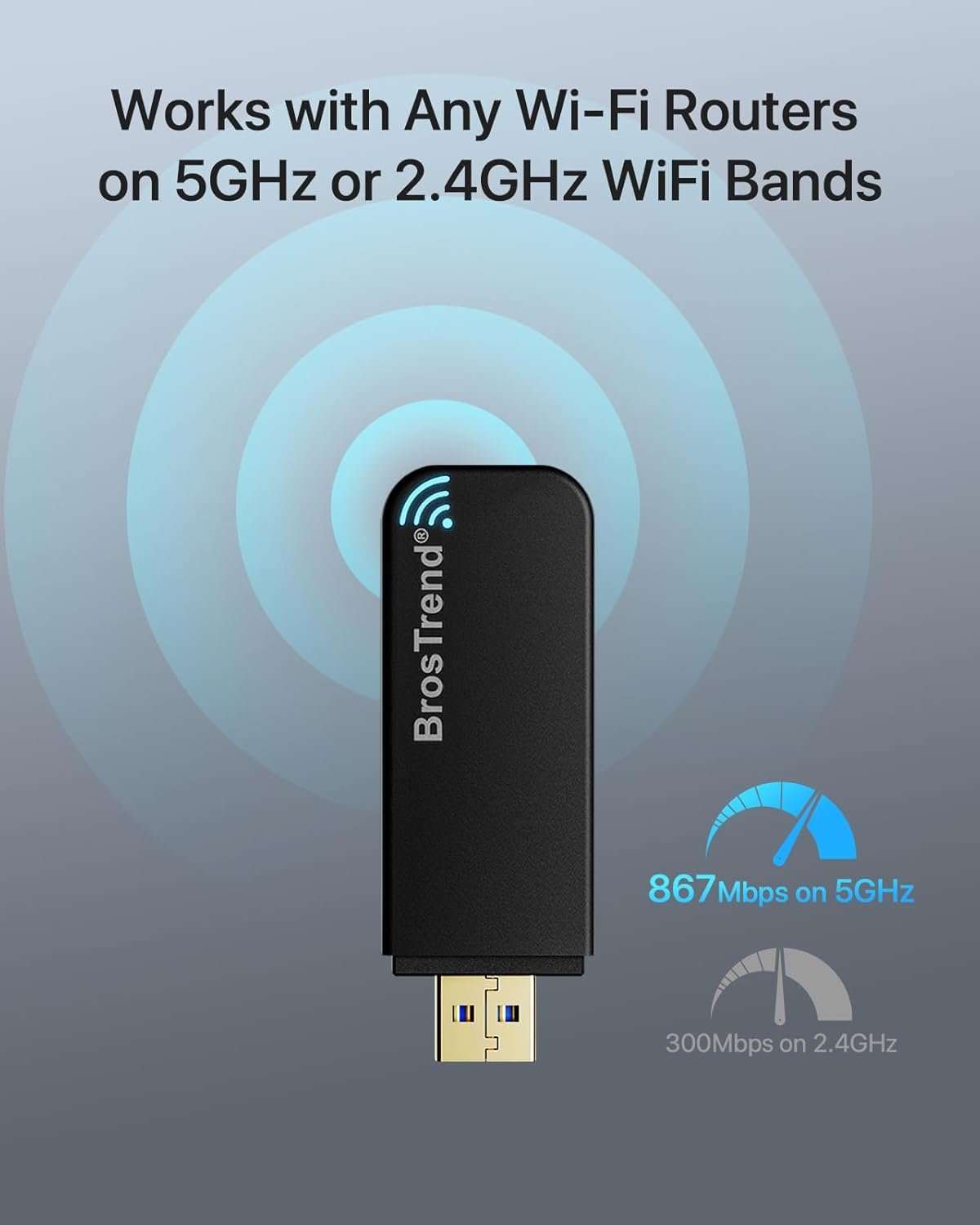 BrosTrend Linux USB WiFi Adapter 1200Mbps for Ubuntu Mint Debian Kubuntu Mate Zorin PureOS Raspberry Pi 2+ Windows etc. Linux Compatible Wi-Fi Adapter Wireless Dual Band 5GHz 867Mbps + 2.4GHz 300Mbps - Image 4