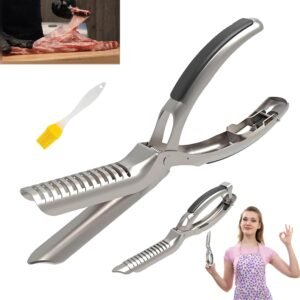 Rib Prep Pro, Stainless Steel Rib Membrane Removal Tool – Ergonomic, Rib Prep Tool Membrane Remover, Dishwasher Safe for Effortless BBQ, Brisket & Meat Preparation