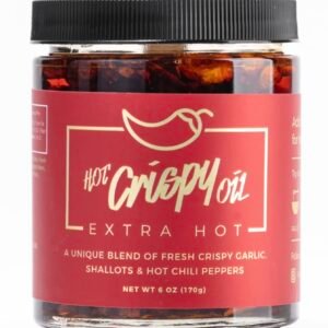 Hot Crispy Oil- Fried garlic, shallots, chili peppers and spices. Flavor bomb, Chili Crisp, Hot Sauce, Chili Oil,