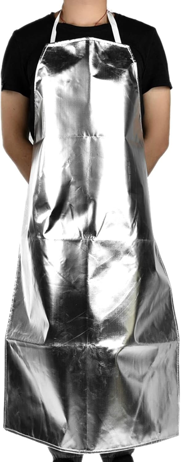 Ejoyous Heat Resistant Apron, Aluminum Foil Apron 1000°C High Temperature Workshop Flame Resistant Working Welding Aprons for Kitchen Cooking BBQ Grilling
