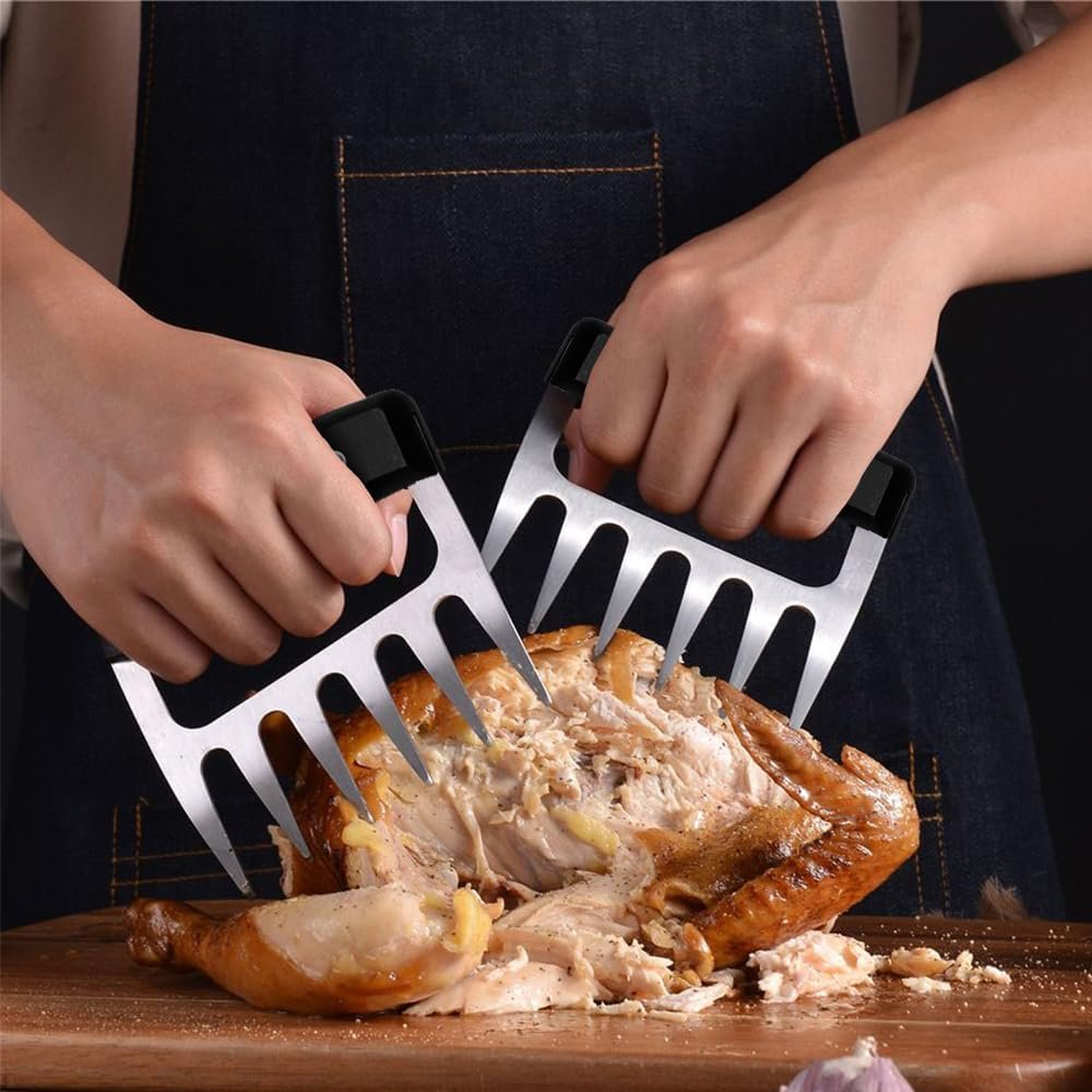 Meat Shredder Claws, Meat Claw Stainless Steel Meat Shredder Claws Pulled Pork Claw for Shredding Handing Carving Food Shredding Meat, BBQ Smoker Grilling Accessories Gift for Dad on Father's Day - Image 2