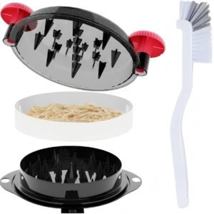 Chicken Shredder Tool Twist Meat Shredder Chicken Breast Shredder Large-Shredding Tools with Stainless Steel Spikes Chicken Breast, Pulled Pork, Beef (Red&Black)