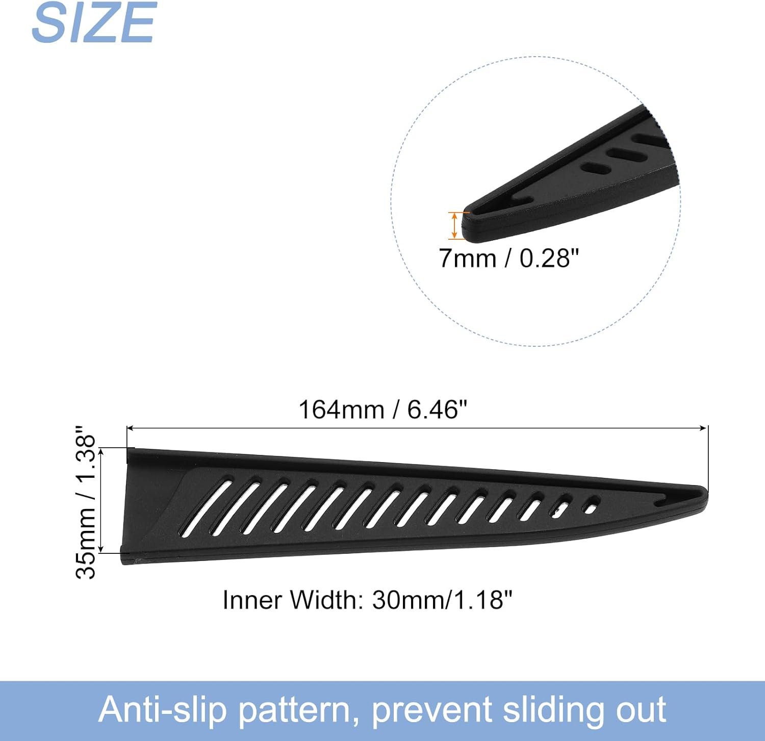 uxcell 3Pcs Knife Cover Sleeves Blade Edge Guards for 6" Boning Knife Protector Universal Blade Sheath for Kitchen, Black - Image 2