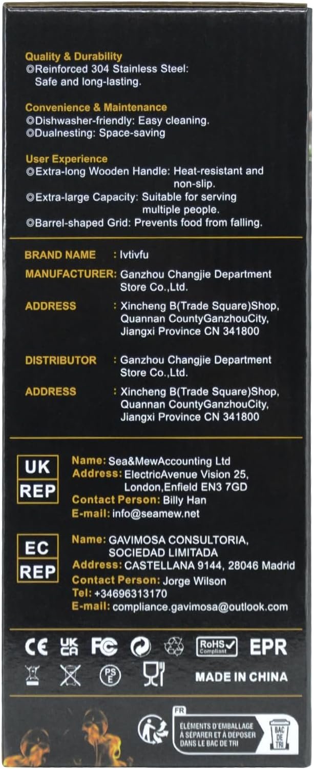 Rolling Grill Baskets (Hexagon), Removable Wooden Handle, 304 Stainless Steel, Nesting Grilling Net, BBQ Accessories Tools for Vegetables Shrimp, Outdoor Cooking Camping, Birthday Gifts for Men Dad Husband - Image 13