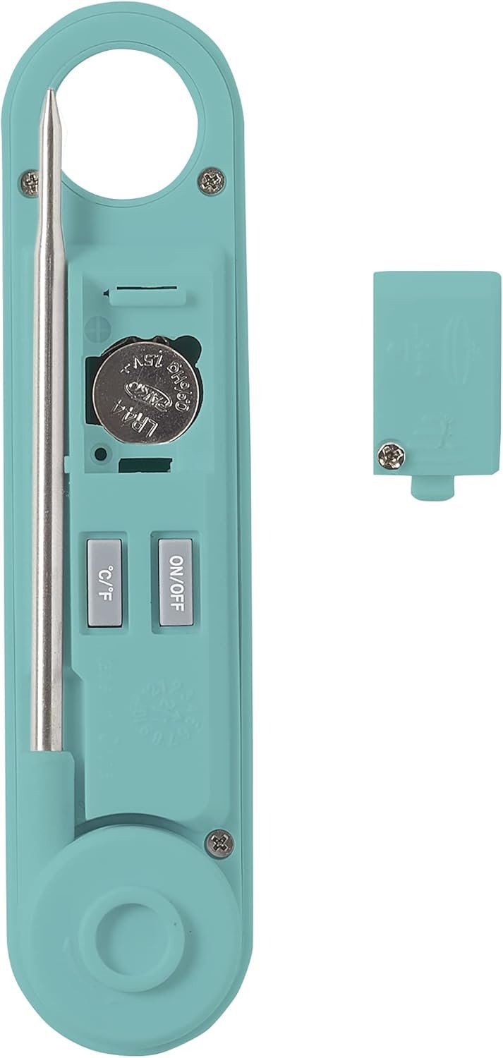 Taylor Instant Read Digital Meat Food Grill BBQ Cooking Kitchen Thermometer, Folding Probe, Teal 0.7 Inch LCD Readout - Image 6